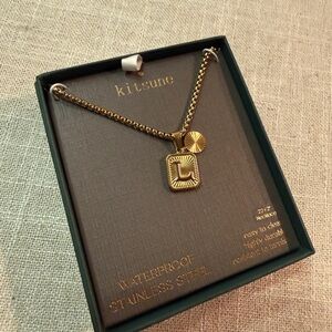 Kitsune letter "L" initial durable everyday trending jewelry stainless goldtone